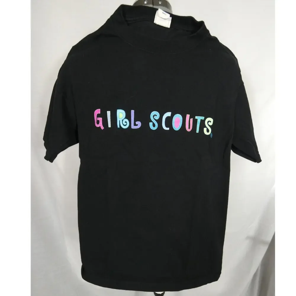 Girl Scouts Adult Small Black Graphic T-Shirt Courage Confidence Character